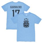 Shop alejandro garnacho argentina national team 1863fc player vintage tri-blend t-shirt – light blue – Argentina National Team Jerseys & T-Shirts for True Fans
