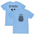 Shop angel di maria argentina national team 1863fc retro player tri-blend t-shirt – light blue – Argentina National Team Jerseys & T-Shirts for True Fans