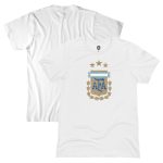 Shop argentina national team 1863fc badge t-shirt – white – Argentina National Team Jerseys & T-Shirts for True Fans