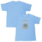 Shop argentina national team 1863fc youth badge t-shirt – light blue – Argentina National Team Jerseys & T-Shirts for True Fans