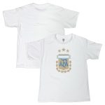 Shop argentina national team 1863fc youth badge t-shirt – white – Argentina National Team Jerseys & T-Shirts for True Fans