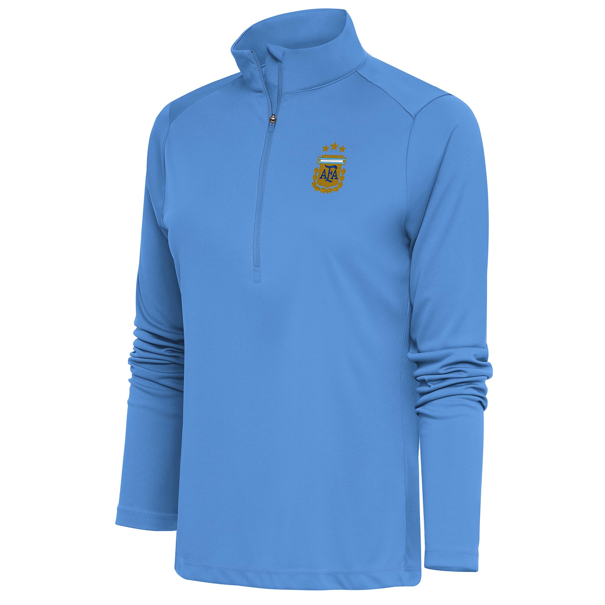 Shop argentina national team antigua women8217s tribute half-zip pullover top – powder blue – Argentina National Team Jerseys & T-Shirts for True Fans