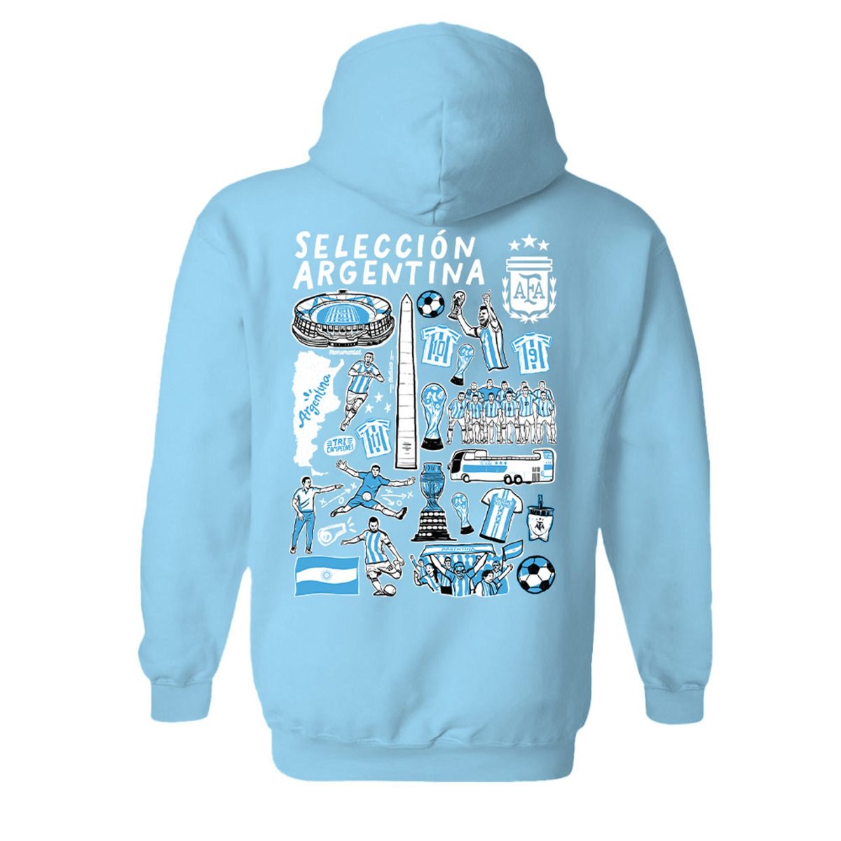 Shop argentina national team vive la fete women8217s impressions artwork pullover hoodie – light blue – Argentina National Team Jerseys & T-Shirts for True Fans