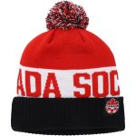 Shop canada soccer nike classic stripe cuffed knit hat with pom – blackred – Argentina National Team Jerseys & T-Shirts for True Fans
