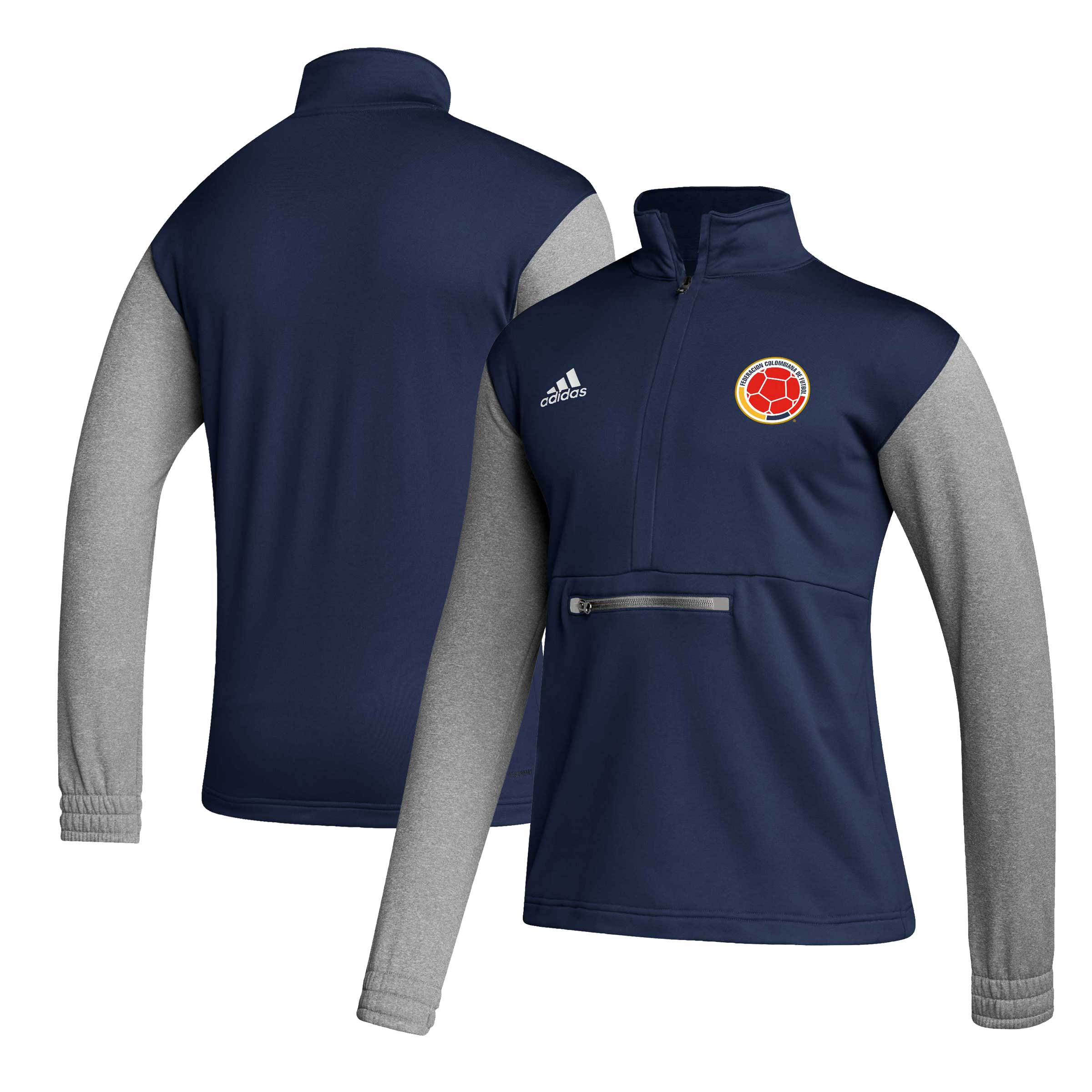 Shop colombia national team adidas crest long sleeve half-zip top – navy – Argentina National Team Jerseys & T-Shirts for True Fans
