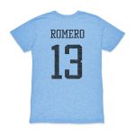 Shop cristian romero argentina national team 1863fc player vintage tri-blend t-shirt – light blue – Argentina National Team Jerseys & T-Shirts for True Fans