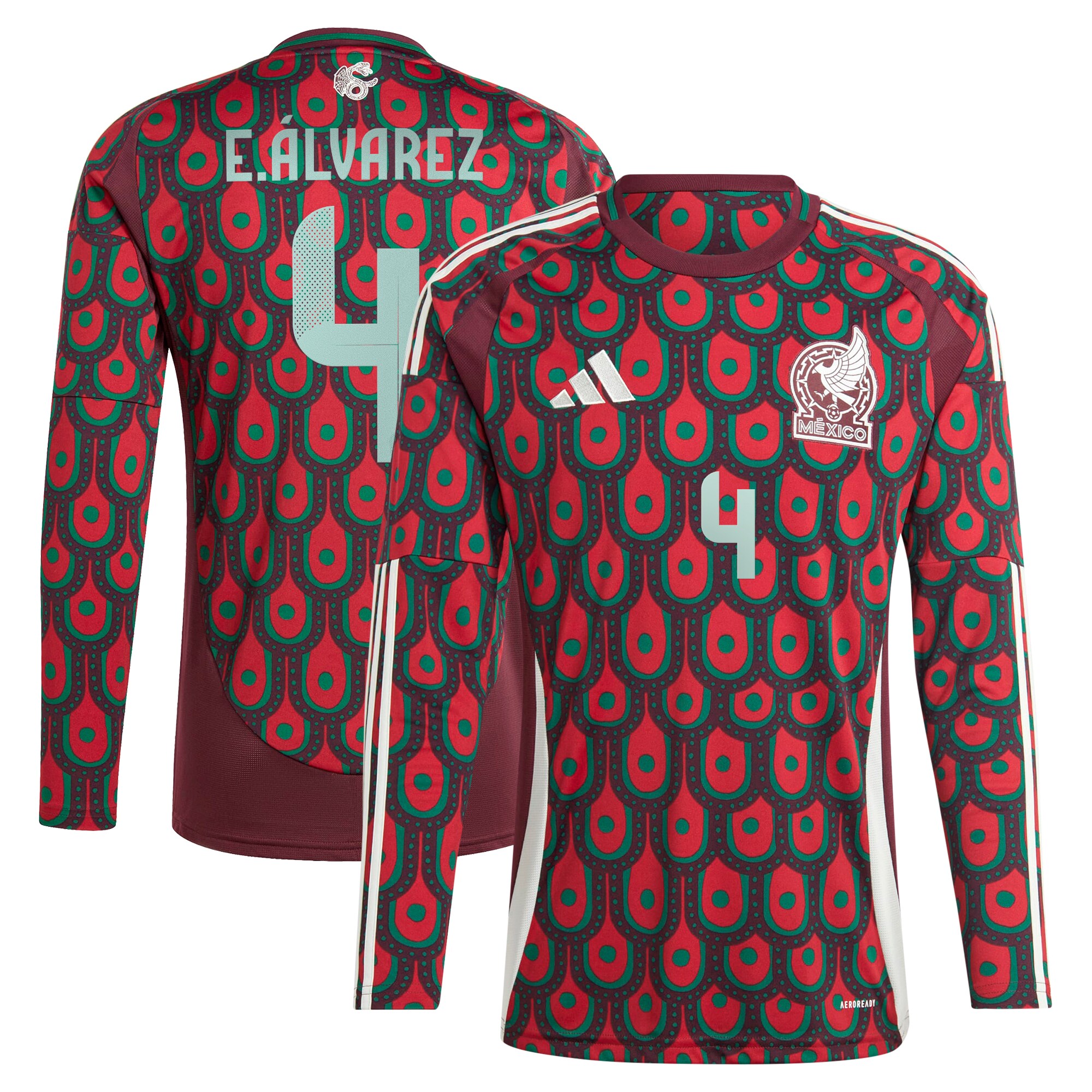 Shop edson alvarez mexico national team adidas 2024 home replica player long sleeve jersey – burgundy – Argentina National Team Jerseys & T-Shirts for True Fans
