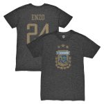 Shop enzo fernández argentina national team 1863fc player vintage tri-blend t-shirt – black – Argentina National Team Jerseys & T-Shirts for True Fans