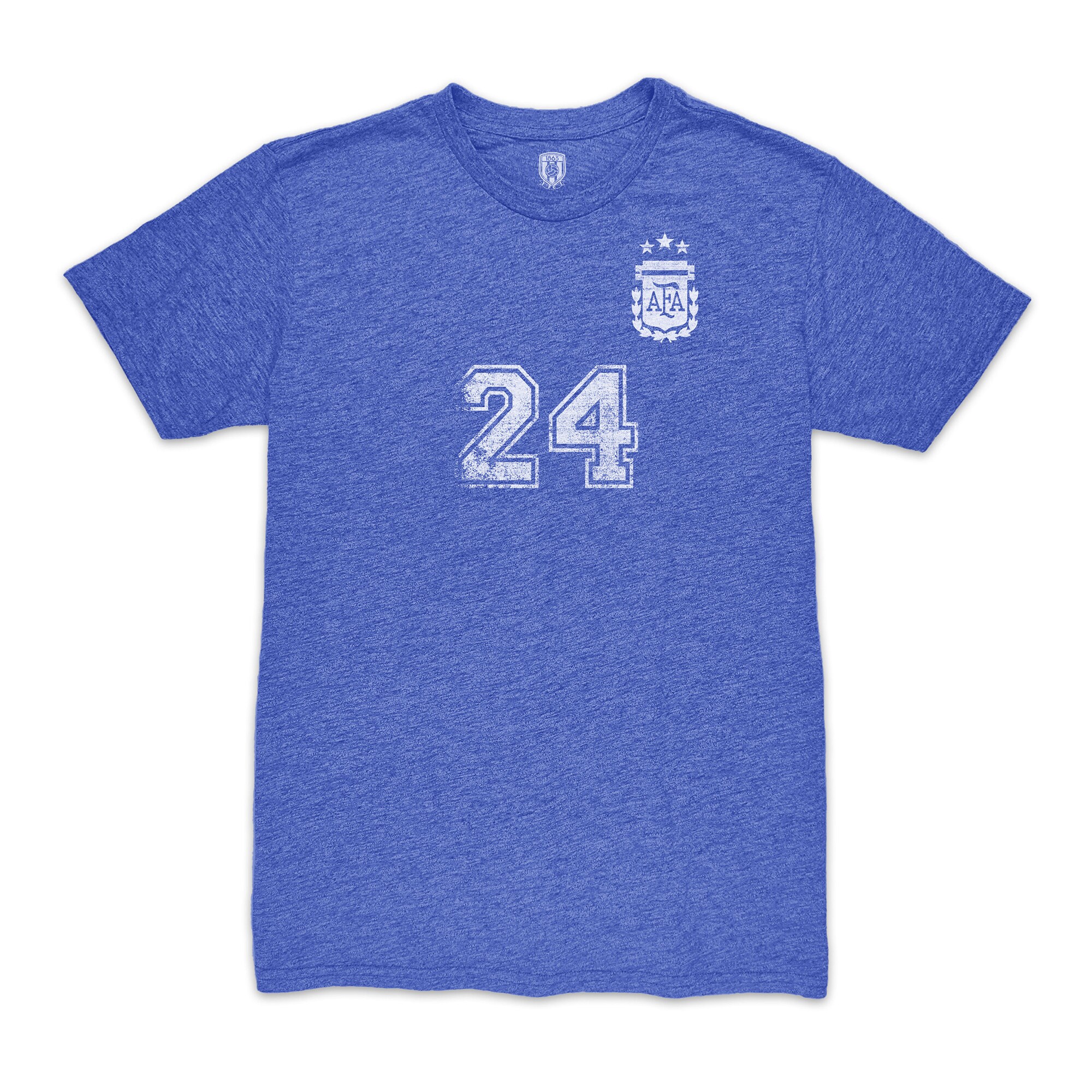 Shop enzo fernández argentina national team 1863fc player vintage tri-blend t-shirt – blue – Argentina National Team Jerseys & T-Shirts for True Fans