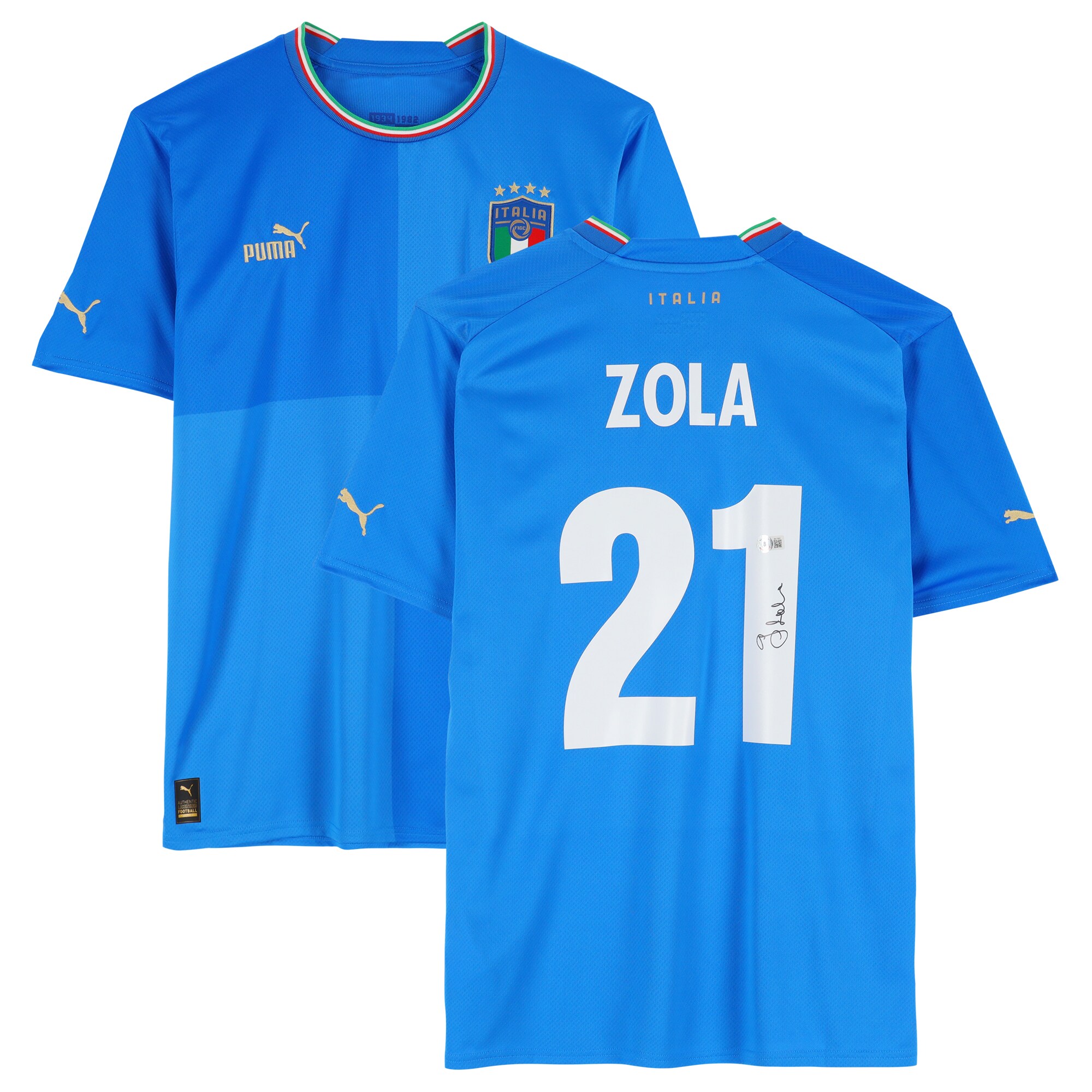 Shop gianfranco zola italy national team autographed fanatics authentic 2022-23 blue home puma jersey – bas – Argentina National Team Jerseys & T-Shirts for True Fans