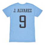 Shop julián Álvarez argentina national team 1863fc player retro tri-blend t-shirt – light blue – Argentina National Team Jerseys & T-Shirts for True Fans