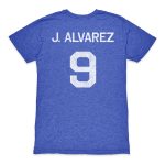 Shop julián Álvarez argentina national team 1863fc retro name amp number tri-blend t-shirt – blue – Argentina National Team Jerseys & T-Shirts for True Fans