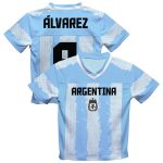 Shop julián Álvarez argentina national team vive la fete football jersey – light blue – Argentina National Team Jerseys & T-Shirts for True Fans