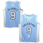 Shop julián Álvarez argentina national team vive la fete mesh basketball jersey – light blue – Argentina National Team Jerseys & T-Shirts for True Fans