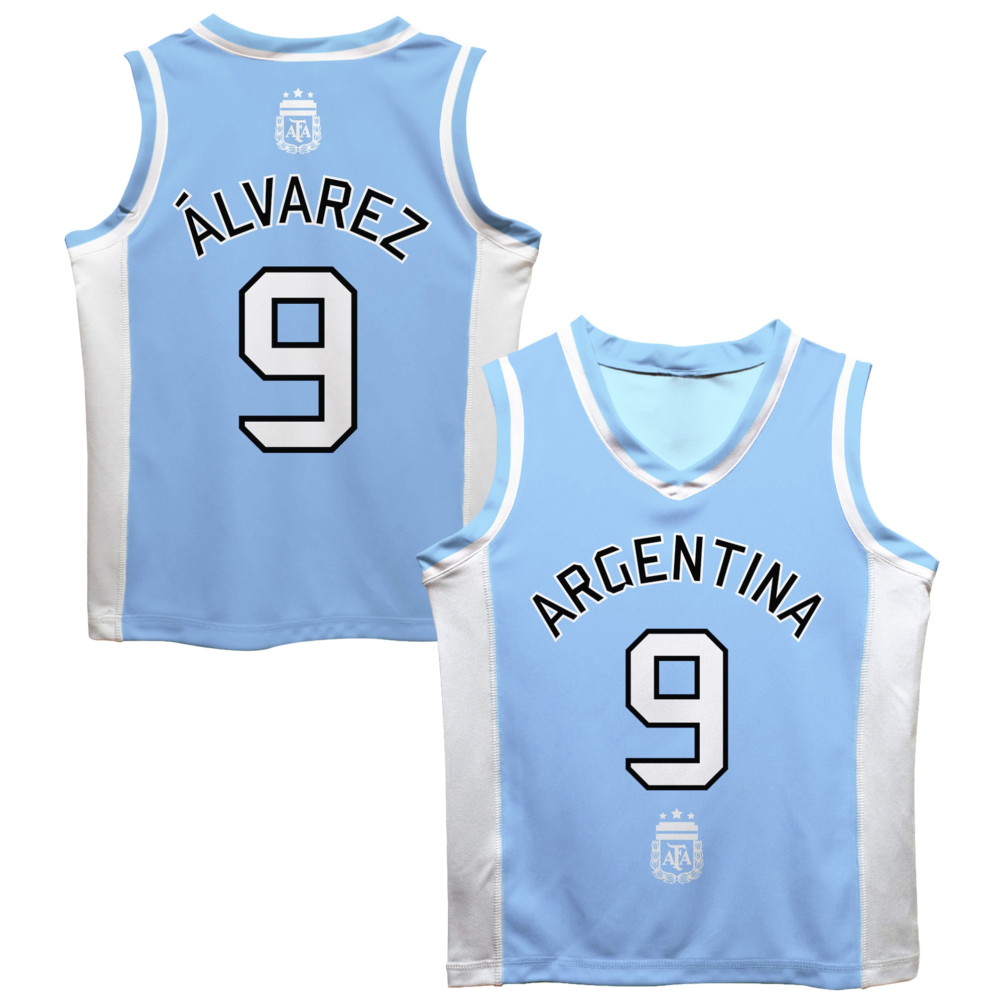 Shop julián Álvarez argentina national team vive la fete mesh basketball jersey – light blue – Argentina National Team Jerseys & T-Shirts for True Fans