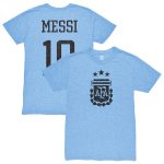 Shop lionel messi argentina national team 1863fc player retro tri-blend t-shirt – light blue – Argentina National Team Jerseys & T-Shirts for True Fans
