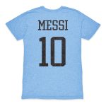 Shop lionel messi argentina national team 1863fc player retro tri-blend t-shirt – light blue – Argentina National Team Jerseys & T-Shirts for True Fans