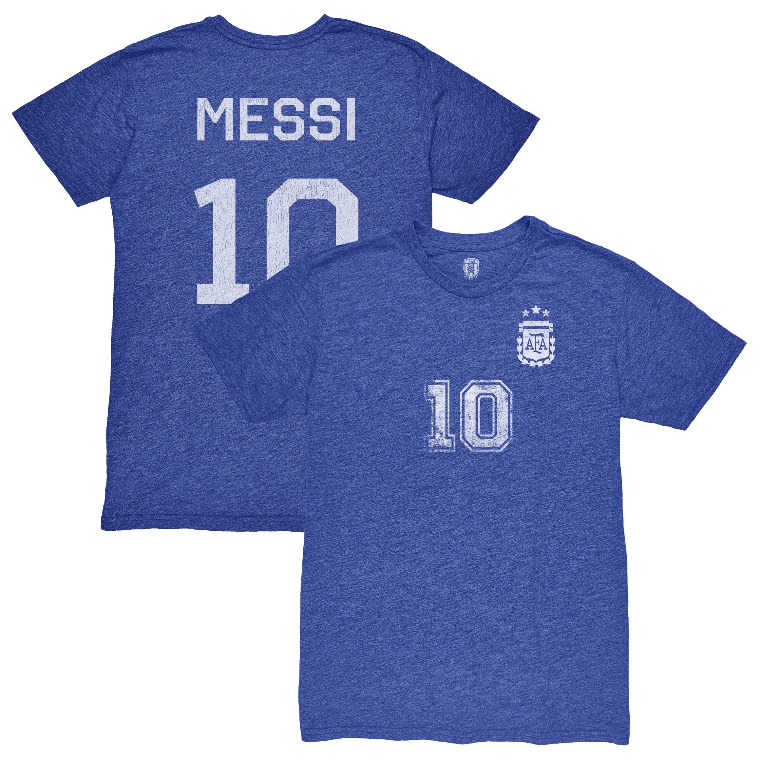 Shop lionel messi argentina national team 1863fc retro name amp number tri-blend t-shirt – blue – Argentina National Team Jerseys & T-Shirts for True Fans