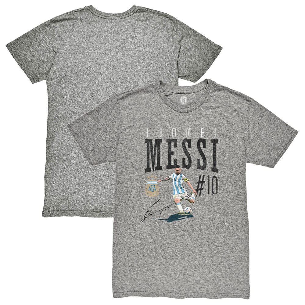 Shop lionel messi argentina national team 1863fc snapshot tri-blend t-shirt – heather gray – Argentina National Team Jerseys & T-Shirts for True Fans