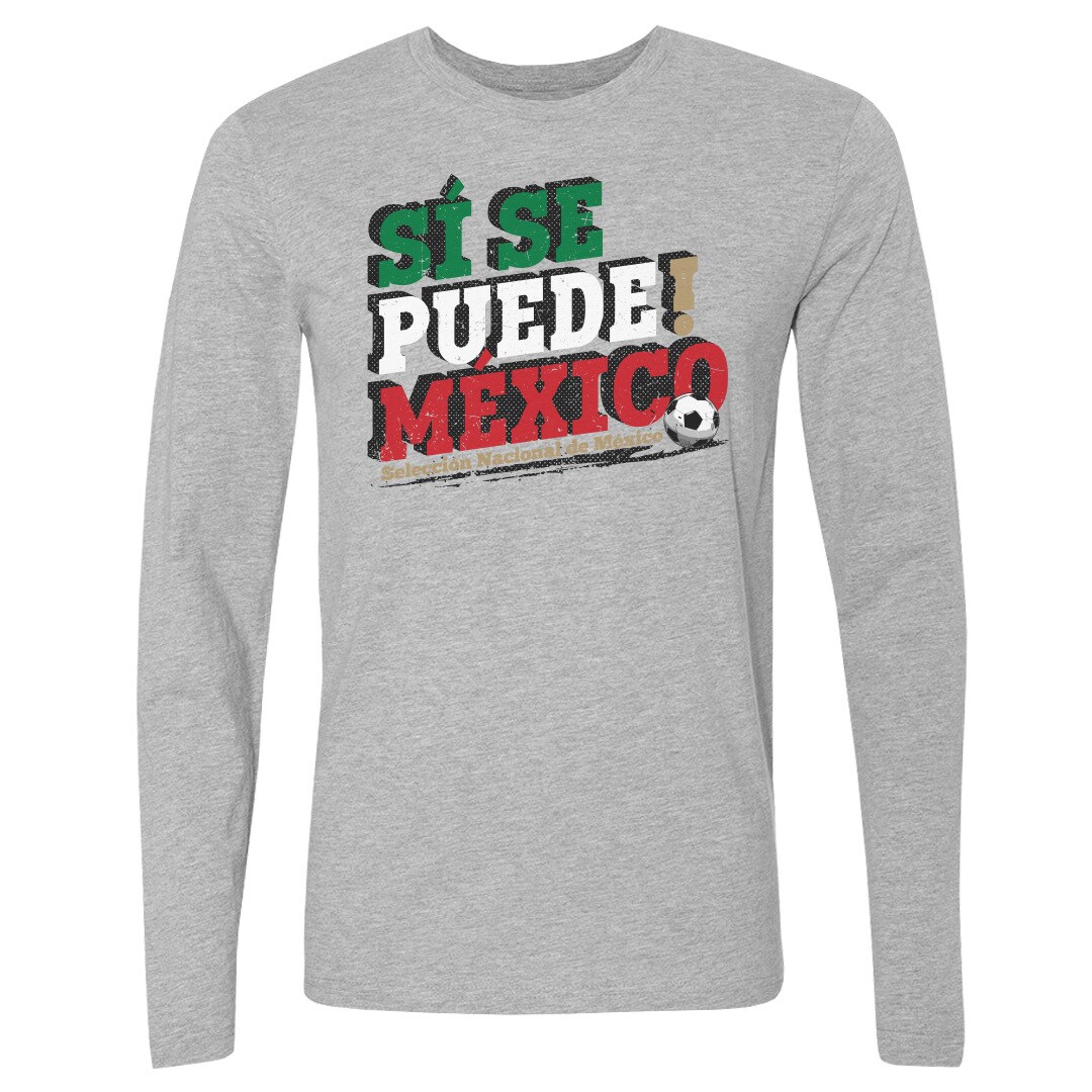 Shop mexico national team 500 level si se puede long sleeve t-shirt – heather gray – Argentina National Team Jerseys & T-Shirts for True Fans