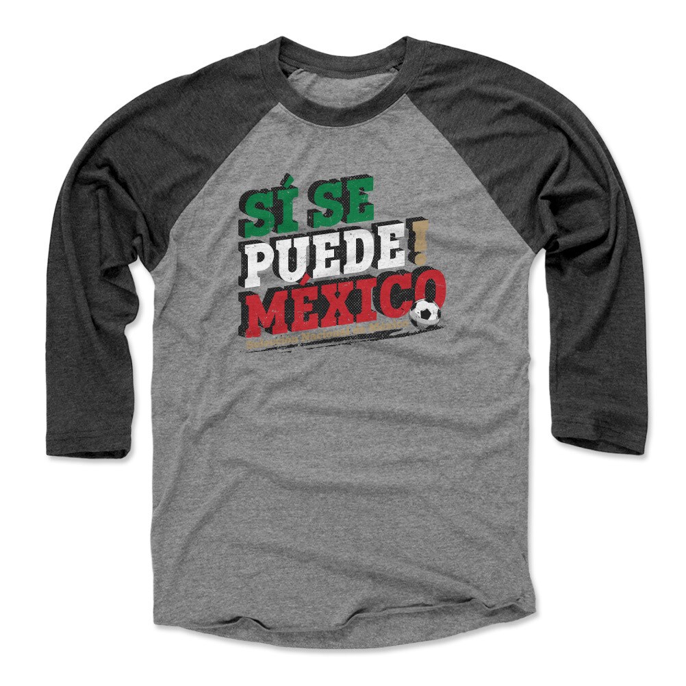 Shop mexico national team 500 level si se puede raglan 34-sleeve baseball t-shirt – blackheather gray – Argentina National Team Jerseys & T-Shirts for True Fans