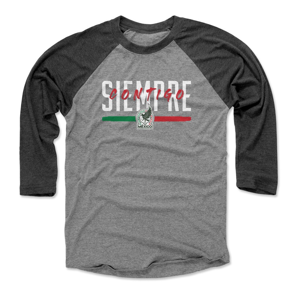 Shop mexico national team 500 level siempre contigo 34-sleeve tri-blend baseball t-shirt – blackheather gray – Argentina National Team Jerseys & T-Shirts for True Fans