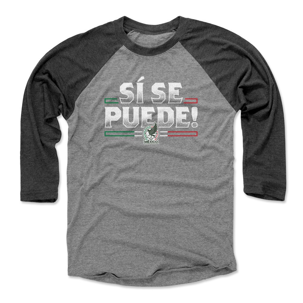 Shop mexico national team 500 level unisex si se puede raglan 34-sleeve baseball t-shirt – blackheather gray – Argentina National Team Jerseys & T-Shirts for True Fans
