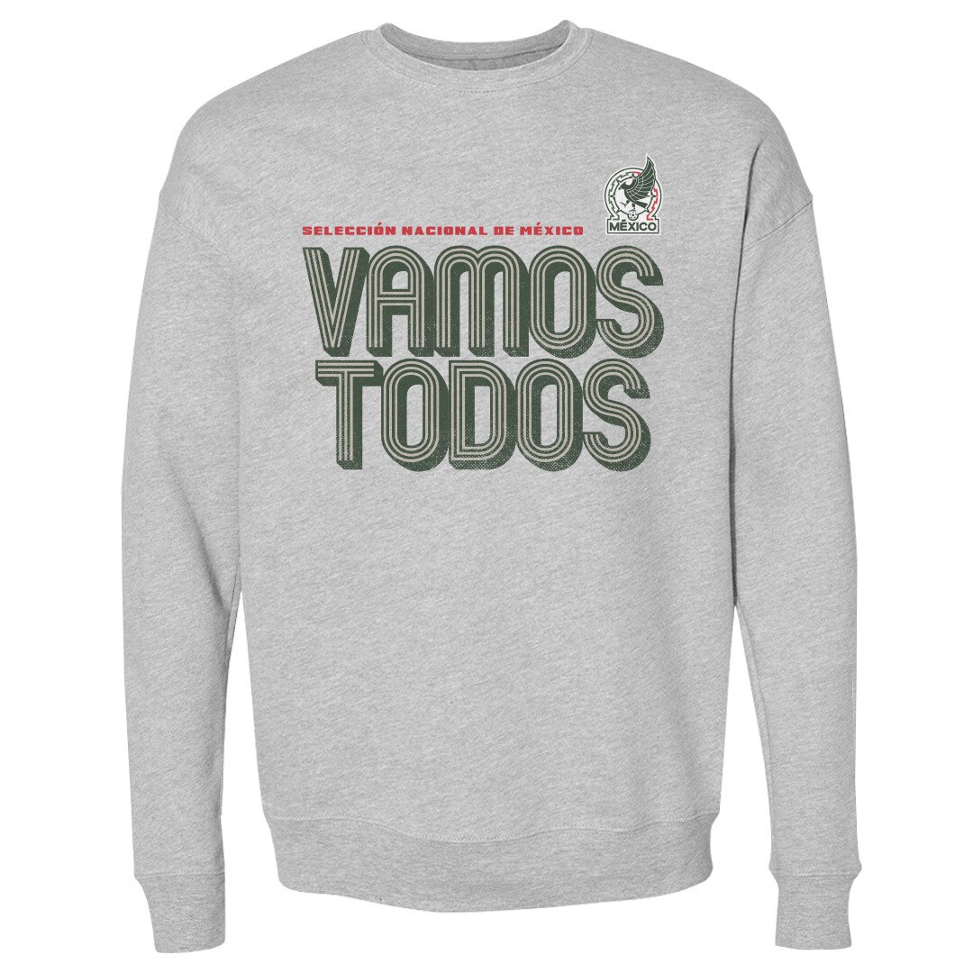 Shop mexico national team 500 level vamos todos inline bold crewneck sweatshirt – heather gray – Argentina National Team Jerseys & T-Shirts for True Fans