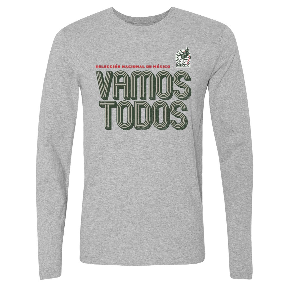Shop mexico national team 500 level vamos todos inline bold long sleeve t-shirt – heather gray – Argentina National Team Jerseys & T-Shirts for True Fans