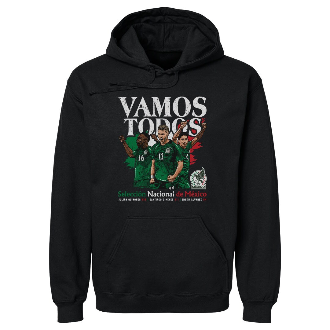 Shop mexico national team 500 level vamos todos julián quiñones santiago giménez amp edson Álvarez pullover hoodie – black – Argentina National Team Jerseys & T-Shirts for True Fans