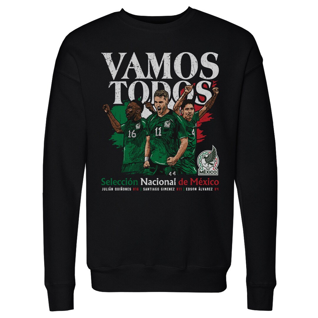 Shop mexico national team 500 level vamos todos julián quiñones santiago giménez amp edson Álvarez pullover sweatshirt – black – Argentina National Team Jerseys & T-Shirts for True Fans