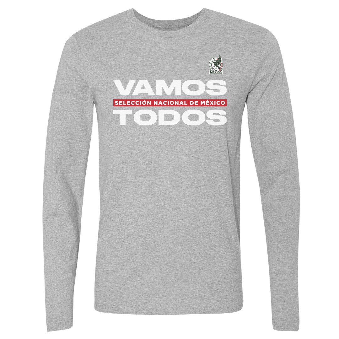 Shop mexico national team 500 level vamos todos long sleeve t-shirt – heather gray – Argentina National Team Jerseys & T-Shirts for True Fans