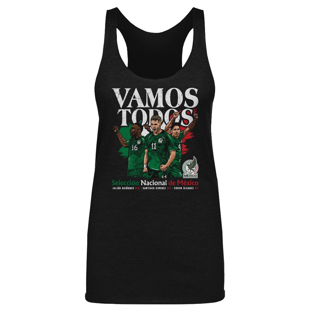 Shop mexico national team 500 level women8217s vamos todos julián quiñones santiago giménez amp edson Álvarez tri-blend racerback tank top – black – Argentina National Team Jerseys & T-Shirts for True Fans