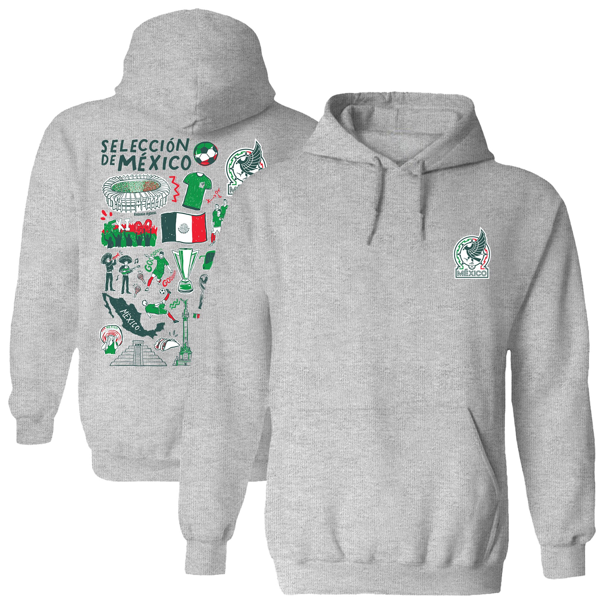 Shop mexico national team vive la fete women8217s impressions artwork pullover hoodie – gray – Argentina National Team Jerseys & T-Shirts for True Fans