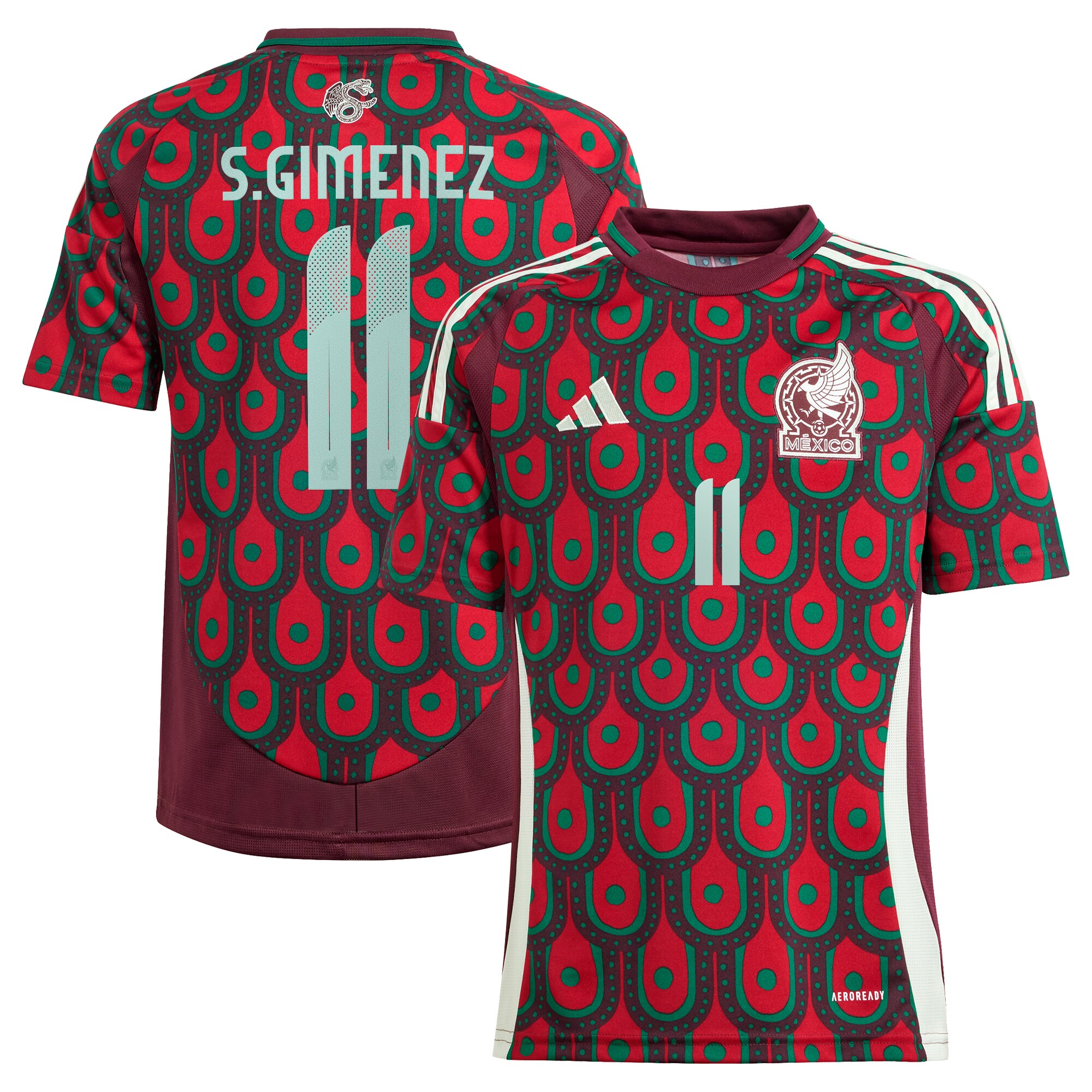 Shop santiago giménez mexico national team adidas youth 2024 home replica player jersey – burgundy – Argentina National Team Jerseys & T-Shirts for True Fans