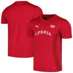 Shop serbia national team puma 2024 pre-match jersey – red – Argentina National Team Jerseys & T-Shirts for True Fans